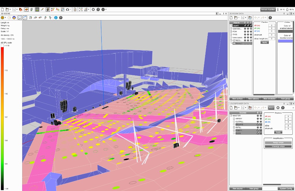 Soundvision loudspeaker prediction with SPL coverage map